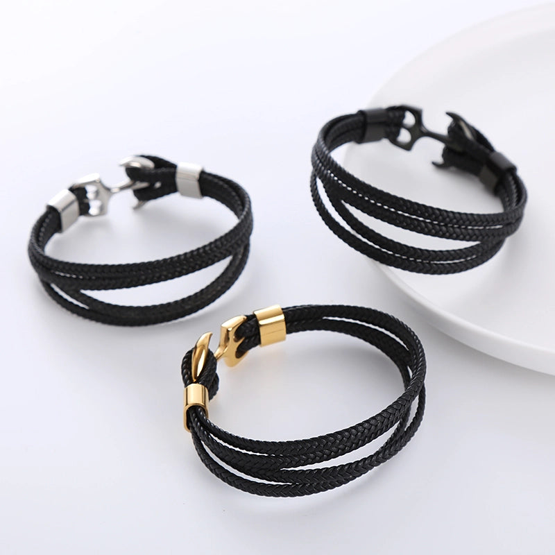 Pulsera Ancla Trenza Acero Inoxidable