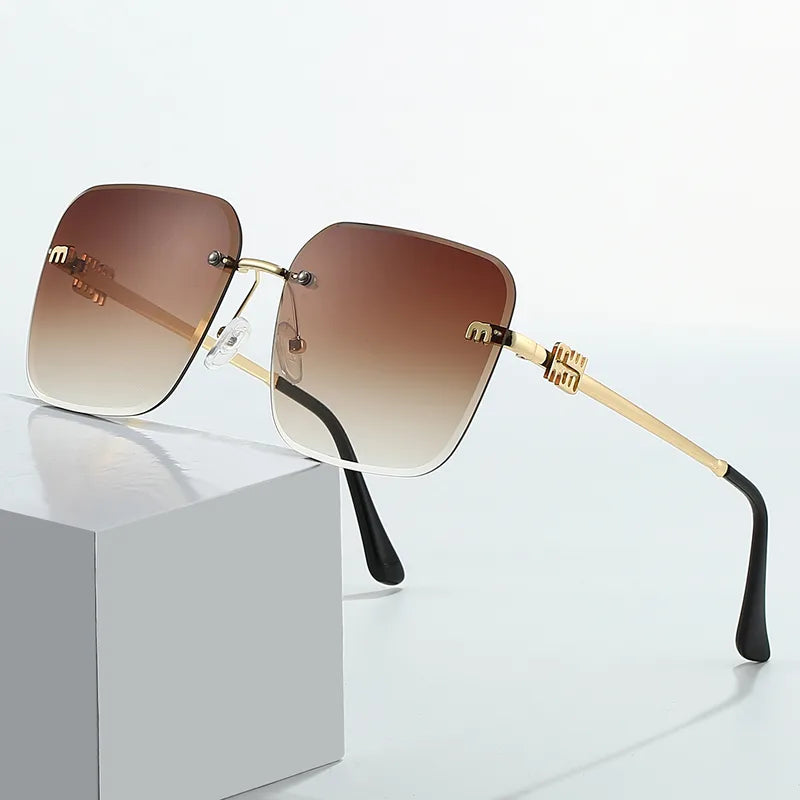 Gafas M Cuadrado Sin Marco Café