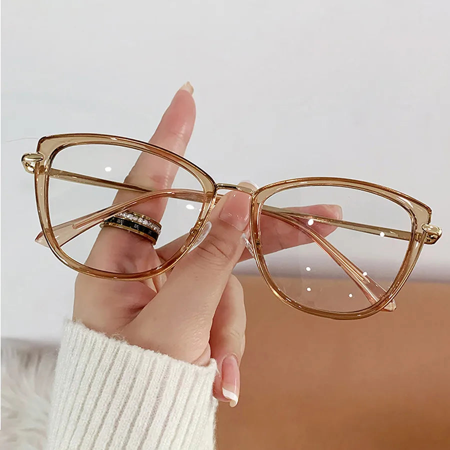 Gafas Ojo De Gato Café Transparente