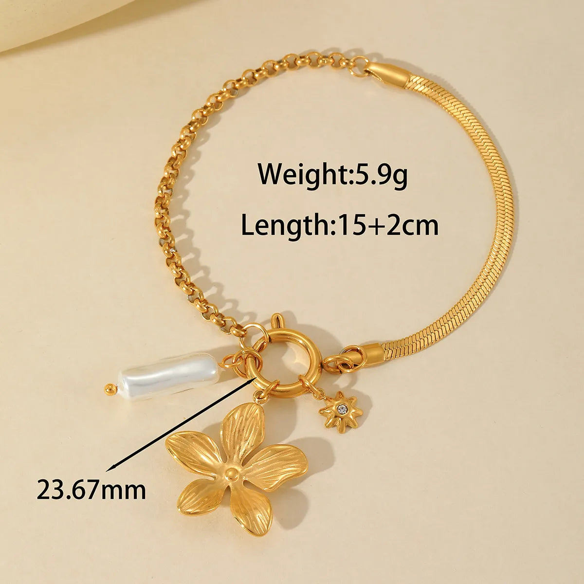 Pulsera Flor Acero Inoxidable