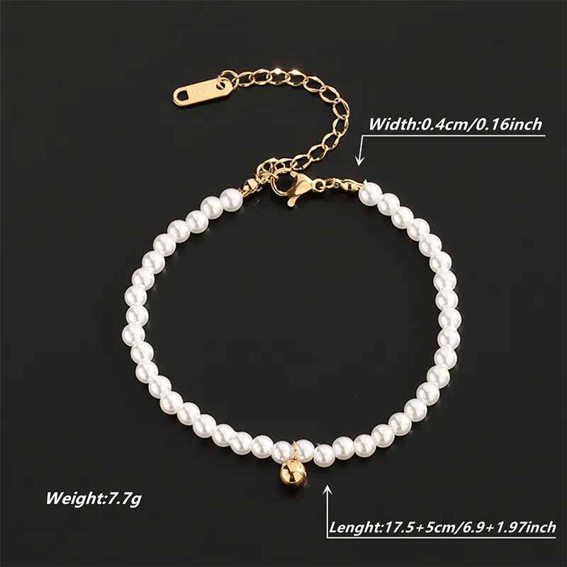 Pulsera Elegante Perla Acero Inoxidable