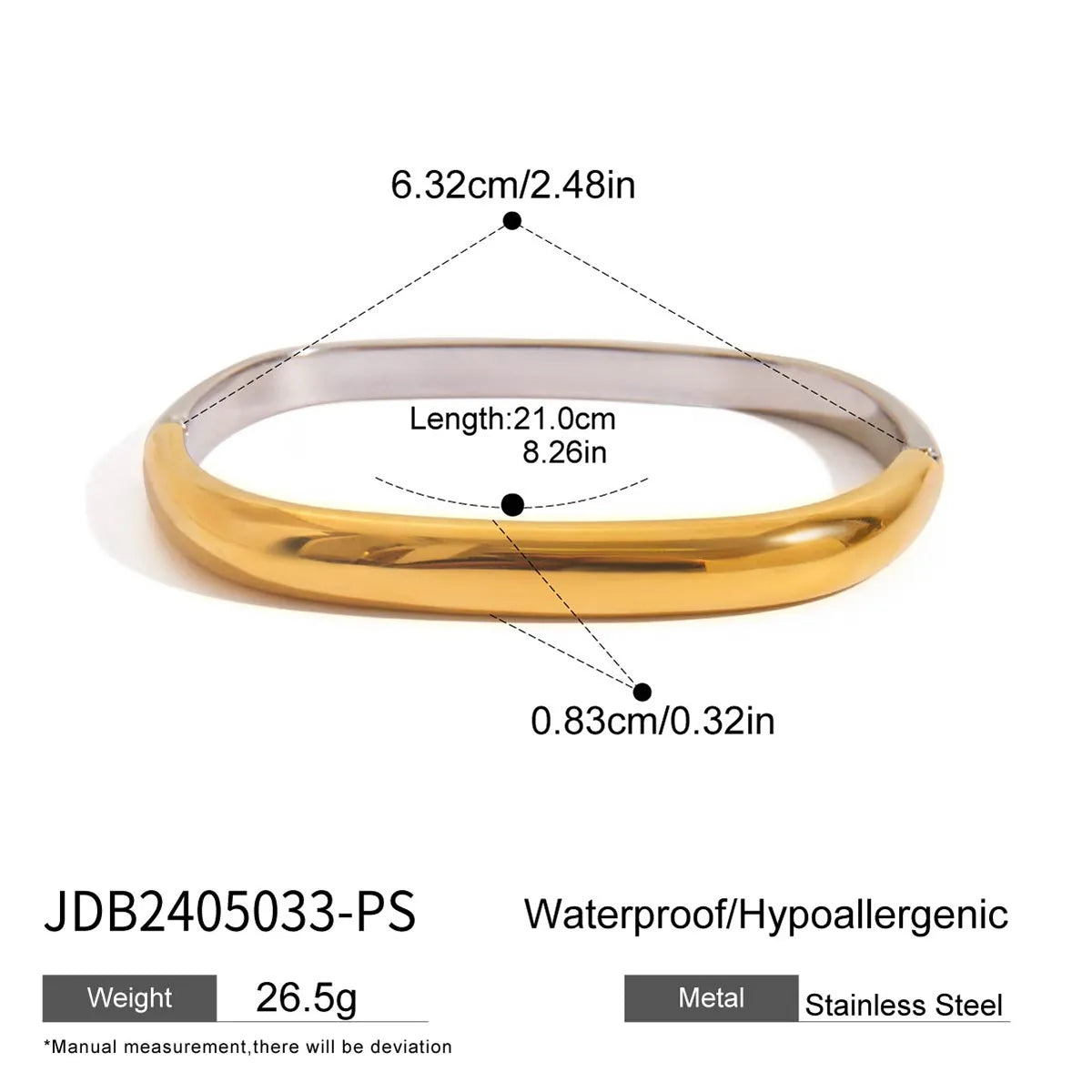 Pulsera Bicolor Acero Inoxidable