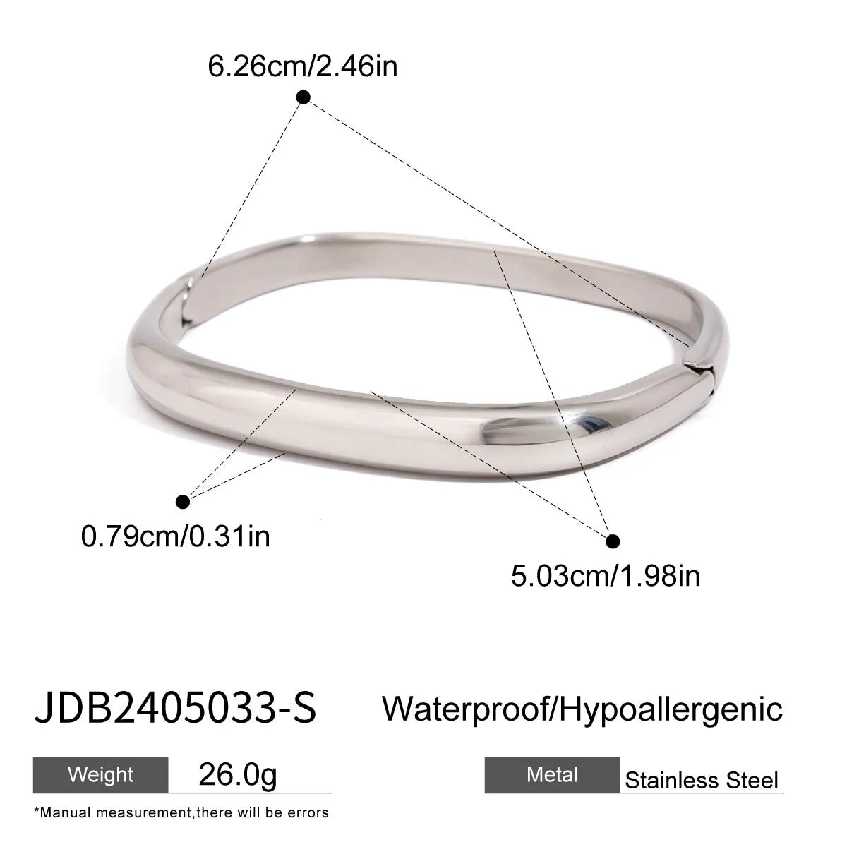 Pulsera Rectangular Acero Inoxidable