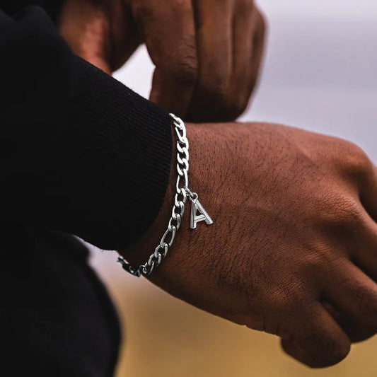 Pulsera Cadena Letra Acero Inoxidable