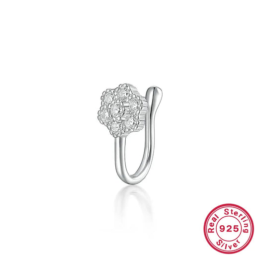 Ear Cuff Flor Plata Esterlina