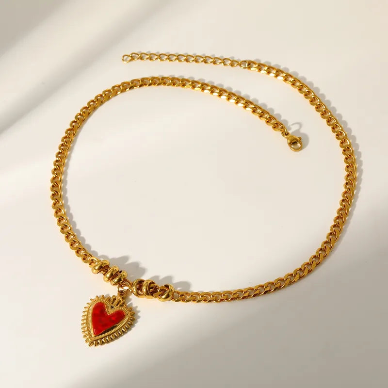 Set Tres Collares Corazón Acero Inoxidable