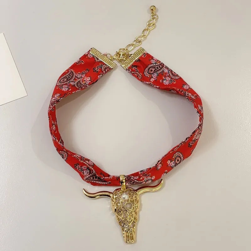 Collar Toro Algodón-lino Rojo