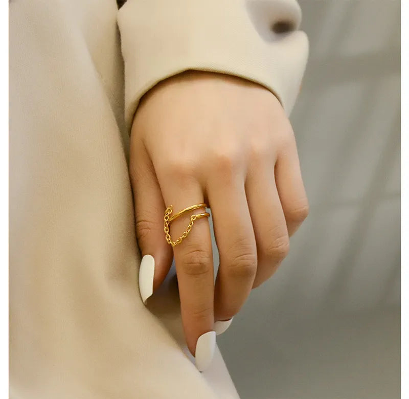 Anillo Retro Doble Acero Titanio
