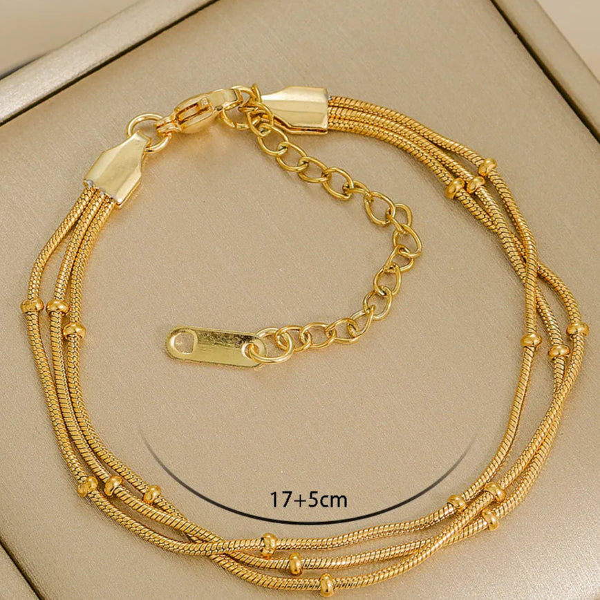 Pulsera Triple Delgada Acero Inoxidable