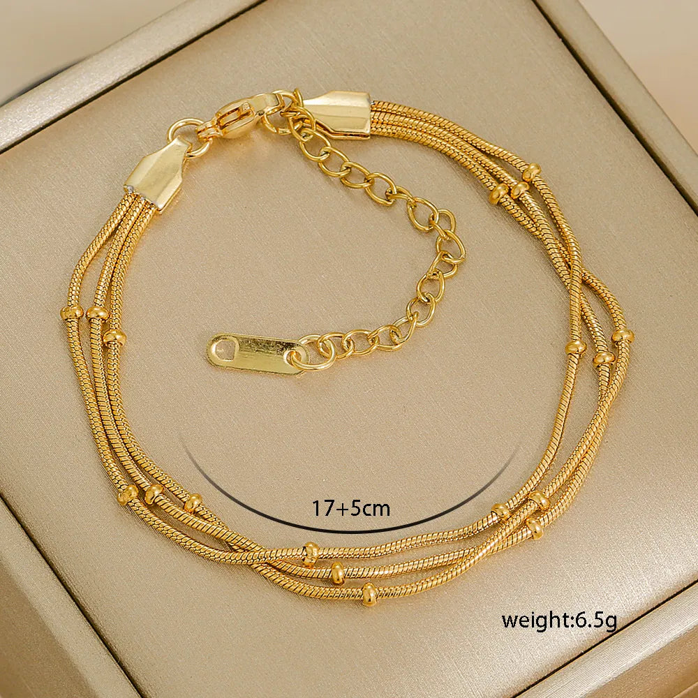 Pulsera Triple Delgada Acero Inoxidable