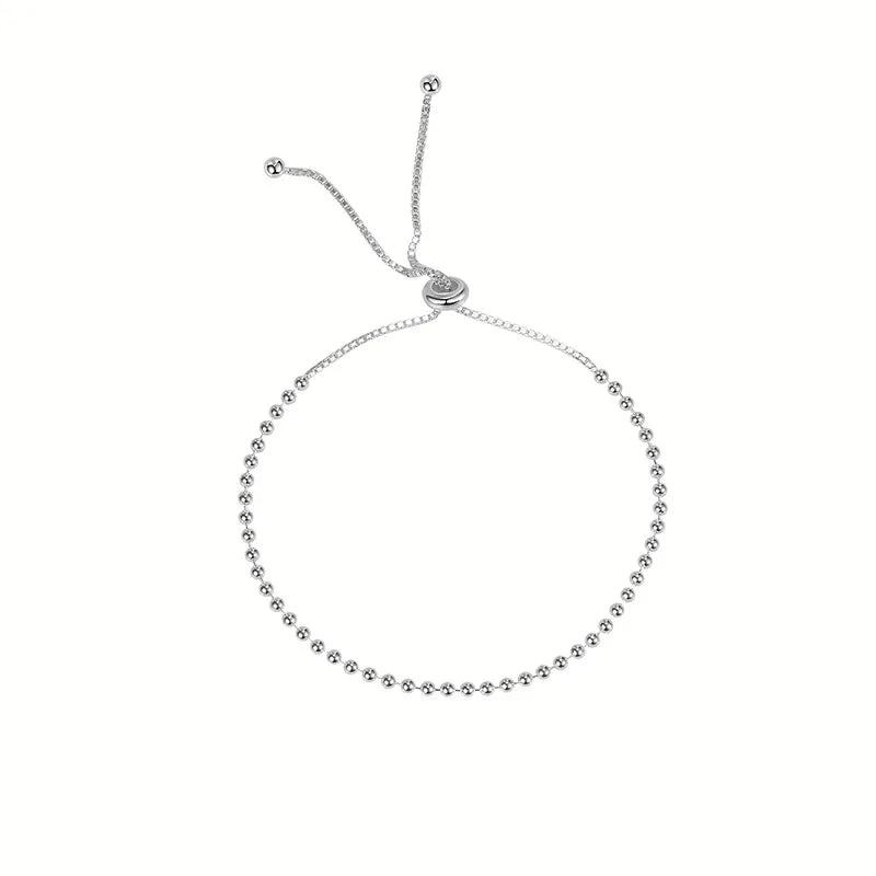 Pulsera Bolitas Estilo Coreano Plata Esterlina