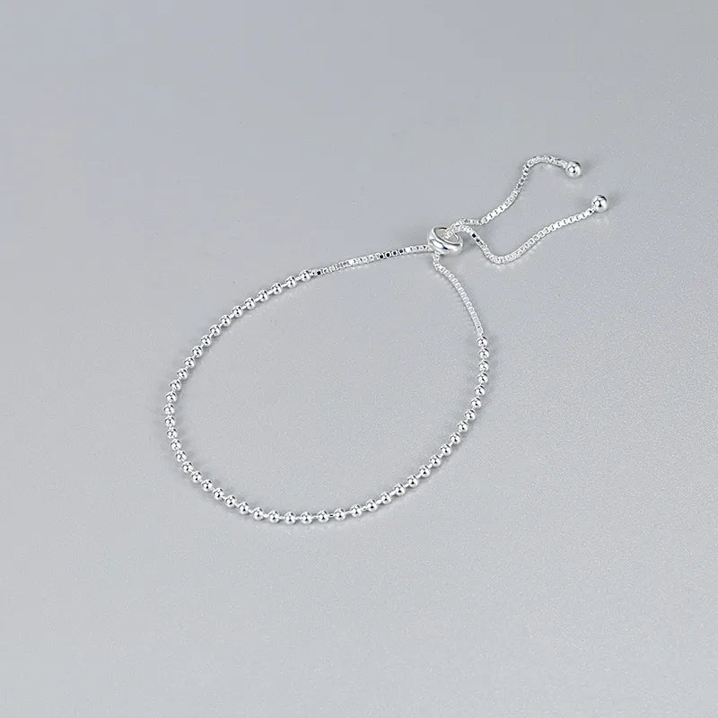 Pulsera Bolitas Estilo Coreano Plata Esterlina