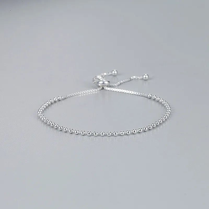 Pulsera Bolitas Estilo Coreano Plata Esterlina