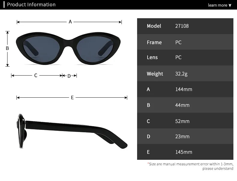 Gafas Marco Negro Estilo Moderno