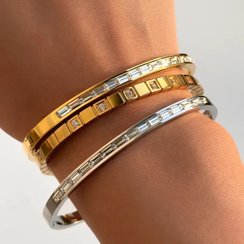 Pulsera Diamantes De Imitación Acero Inoxidable