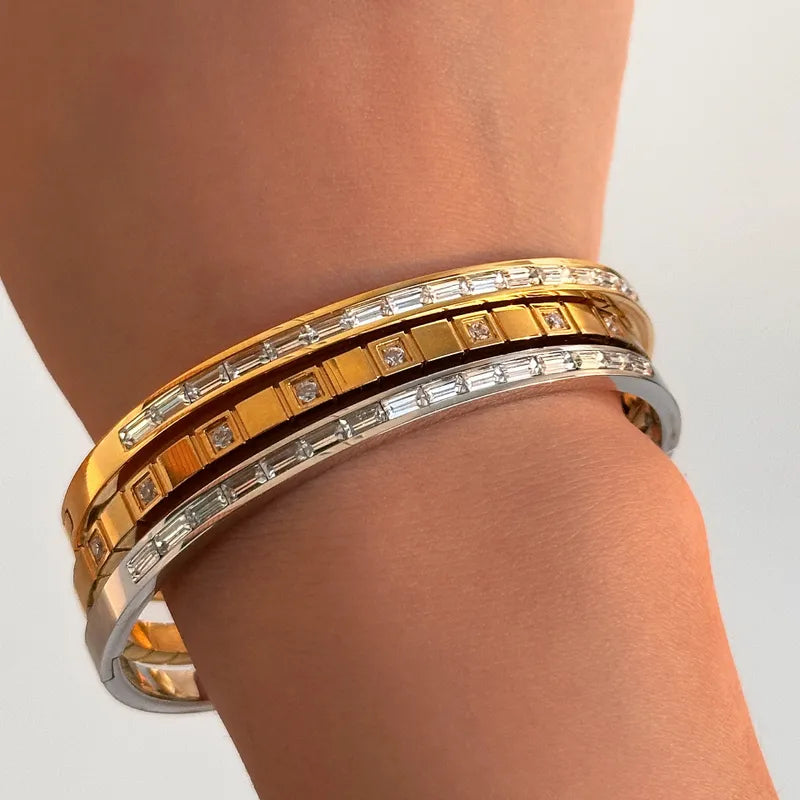 Pulsera Diamantes De Imitación Acero Inoxidable