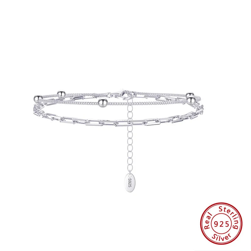 Pulsera Doble Japones Plata Esterlina