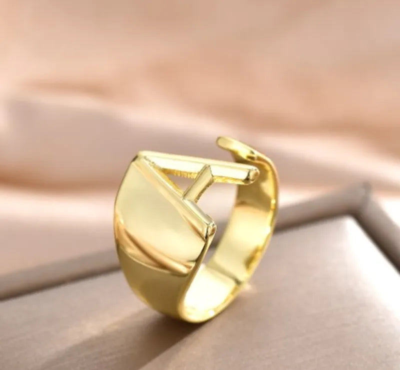 Anillo Moderno Letra Cobre