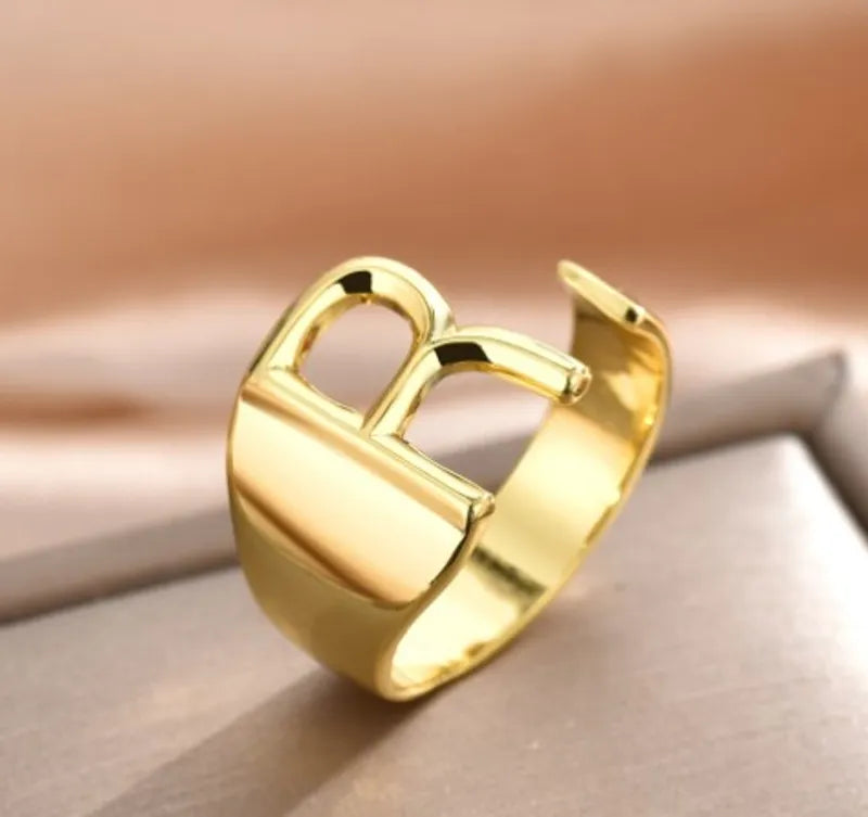 Anillo Moderno Letra Cobre