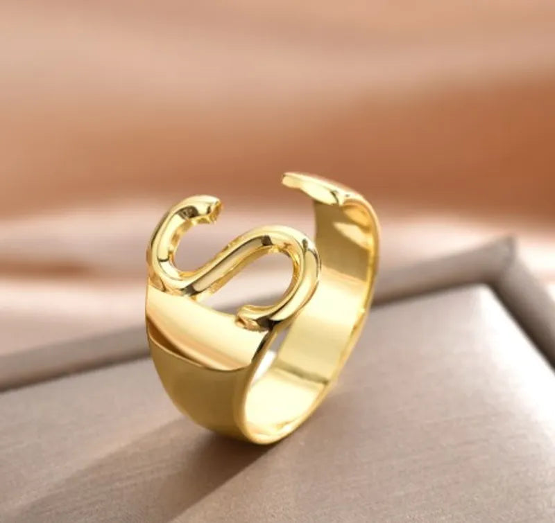Anillo Moderno Letra Cobre