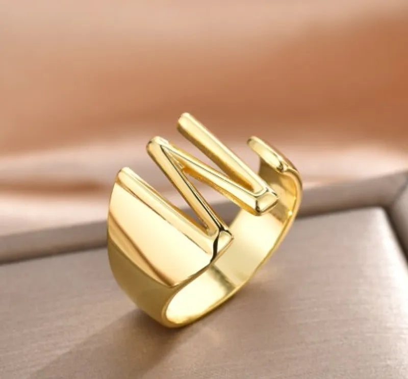 Anillo Moderno Letra Cobre