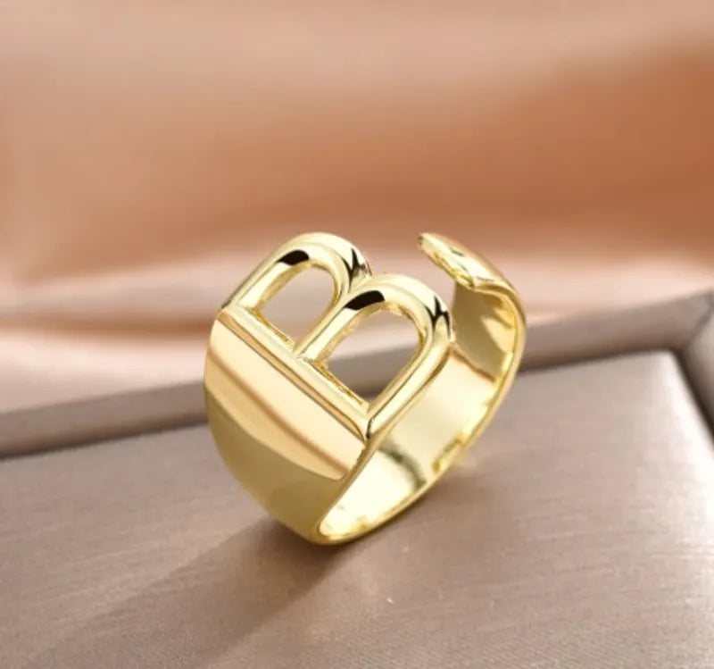 Anillo Moderno Letra Cobre