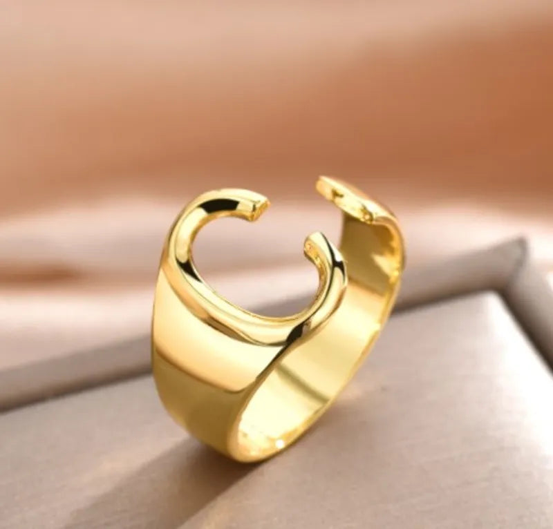 Anillo Moderno Letra Cobre