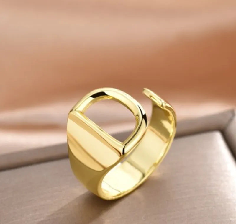 Anillo Moderno Letra Cobre