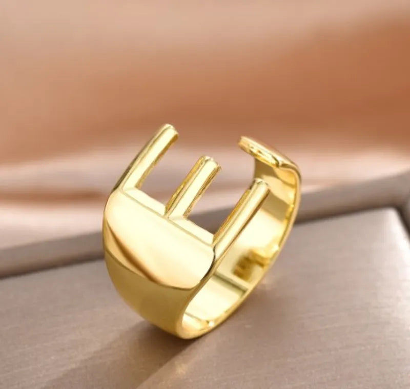 Anillo Moderno Letra Cobre