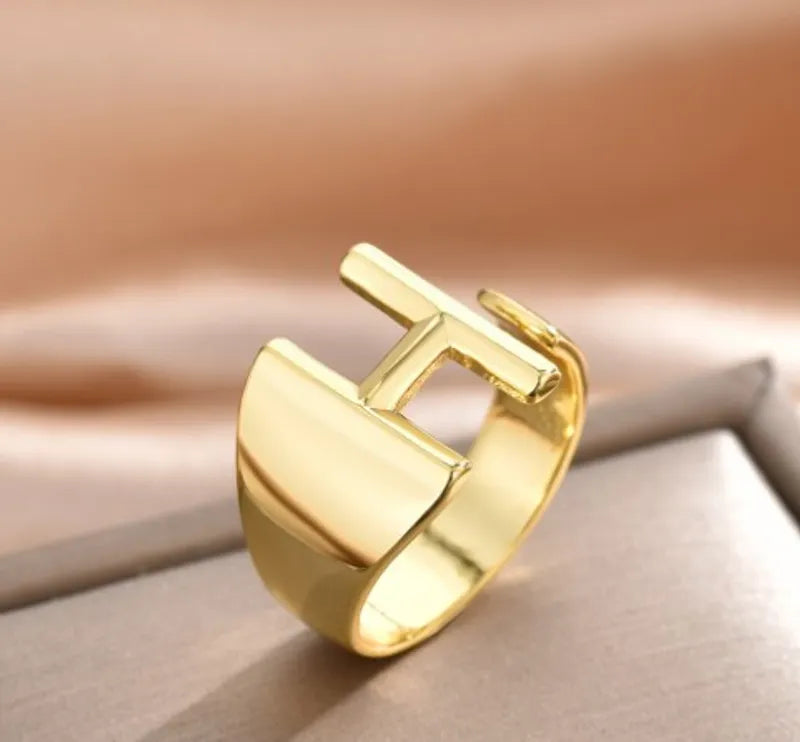 Anillo Moderno Letra Cobre