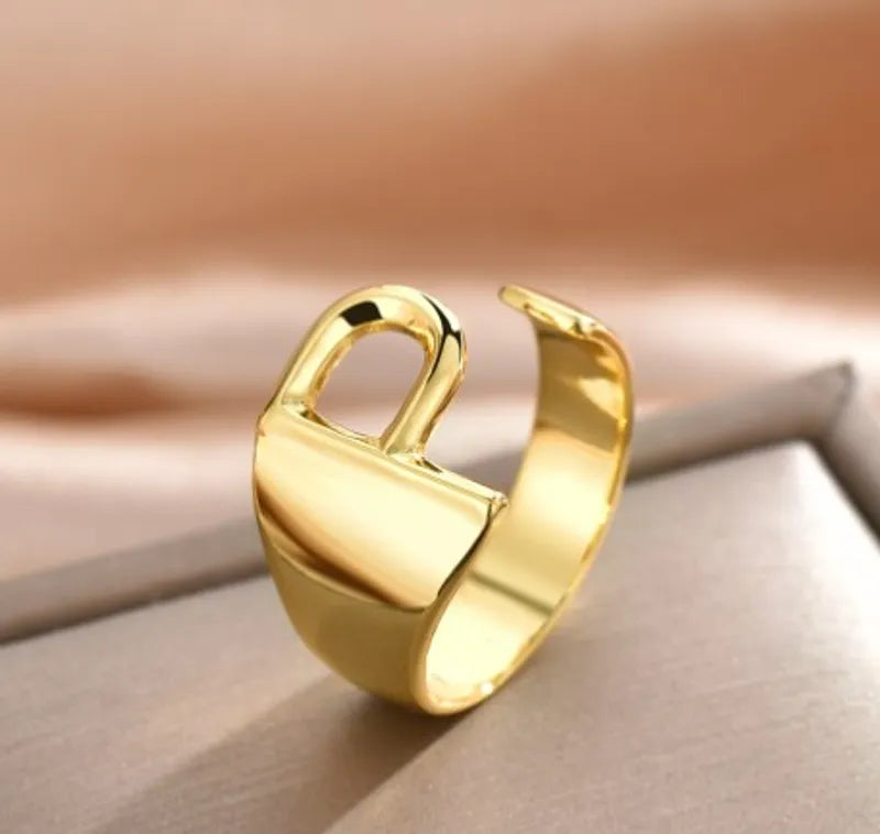 Anillo Moderno Letra Cobre
