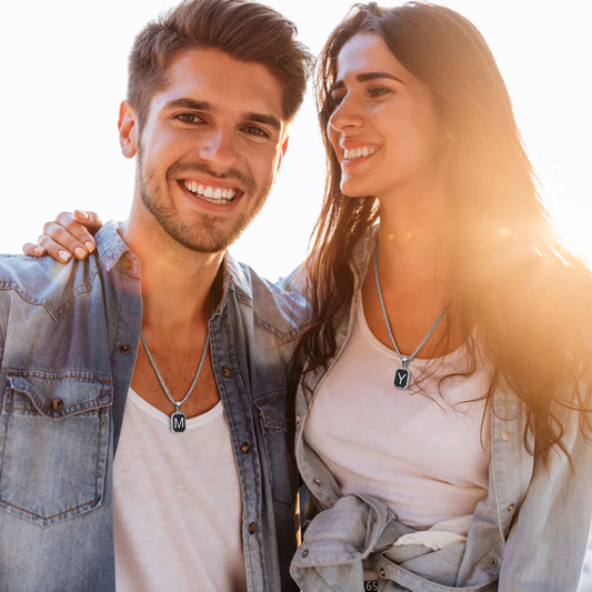 Collar Carta Letra Acero Inoxidable