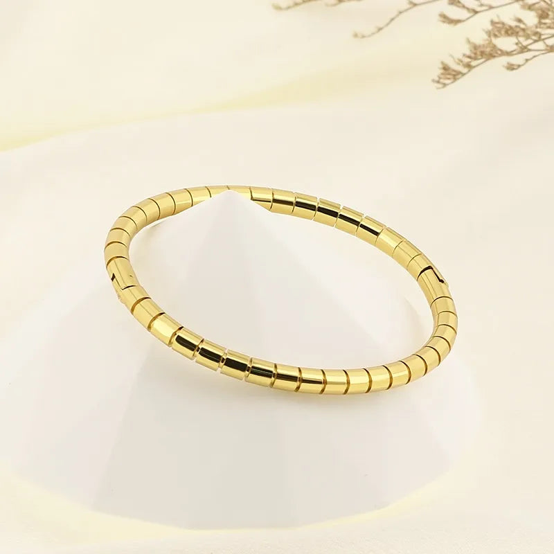 Pulsera Rígida Dorada Acero Inoxidable