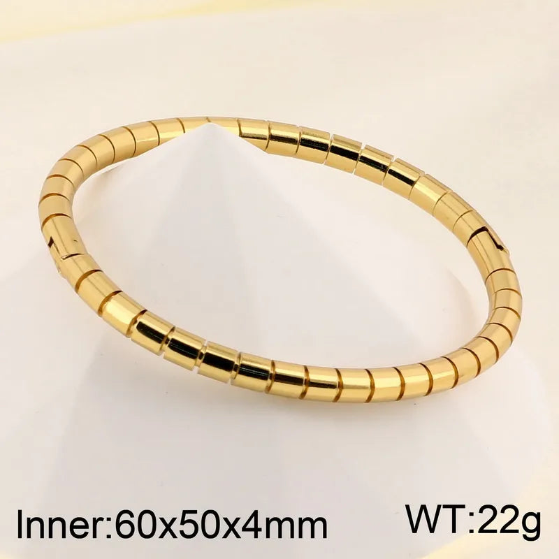 Pulsera Rígida Dorada Acero Inoxidable