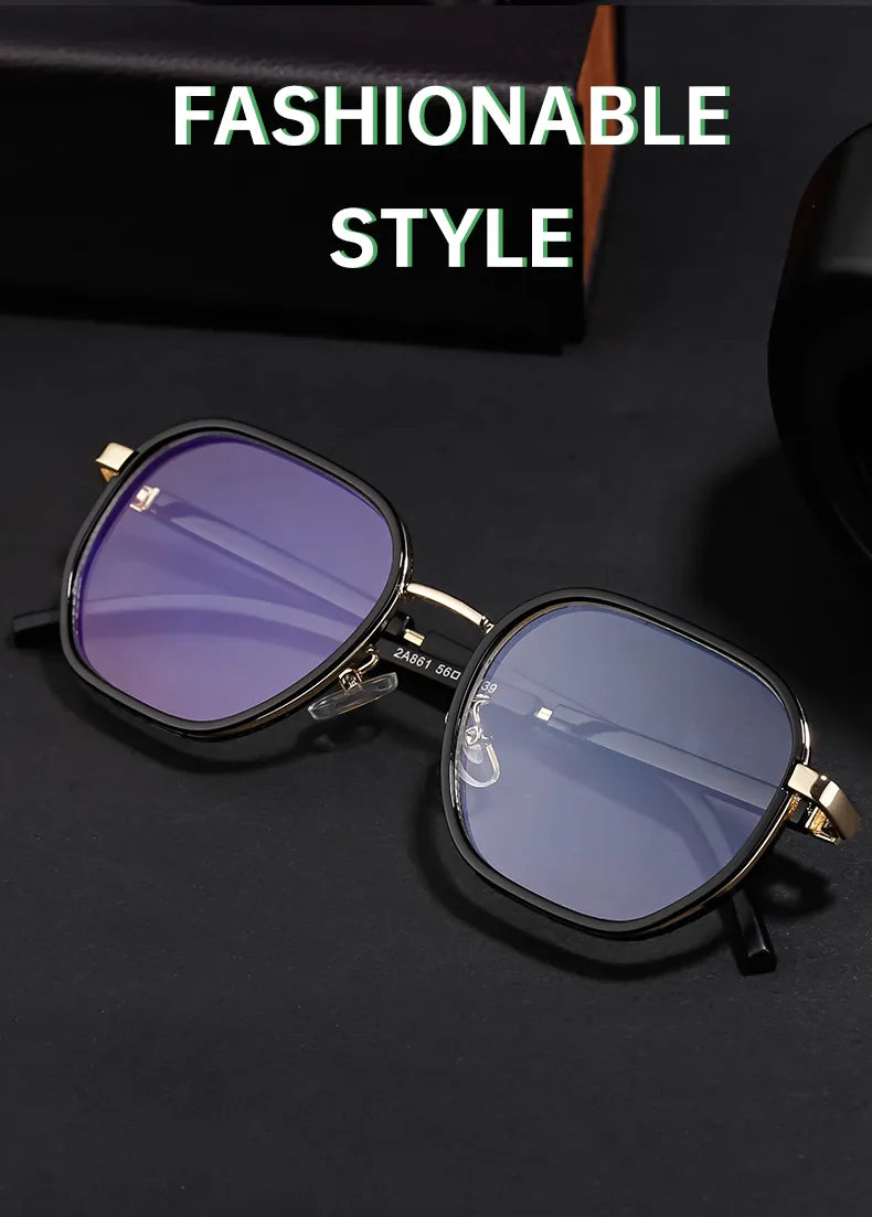 Gafas Estilo Simple Negro Dorado