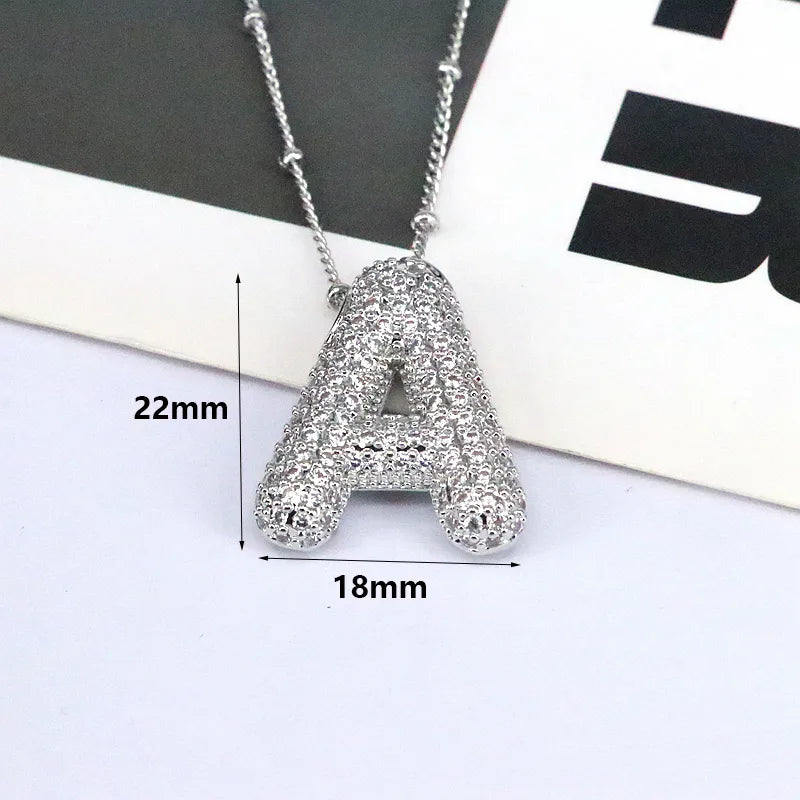 Collar Letra Plateado Cobre
