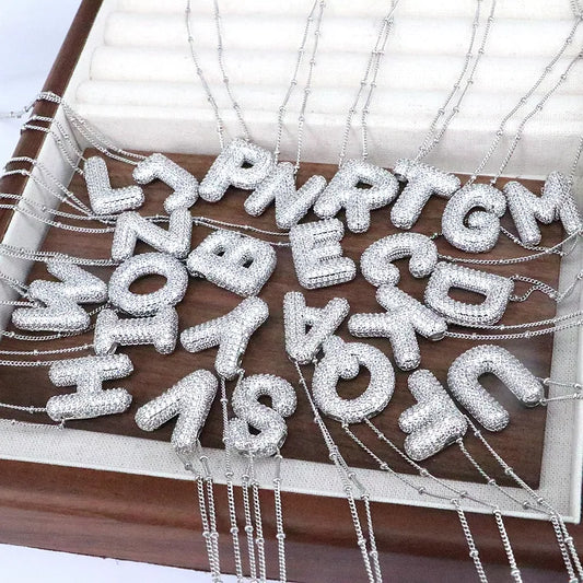 Collar Letra Plateado Cobre