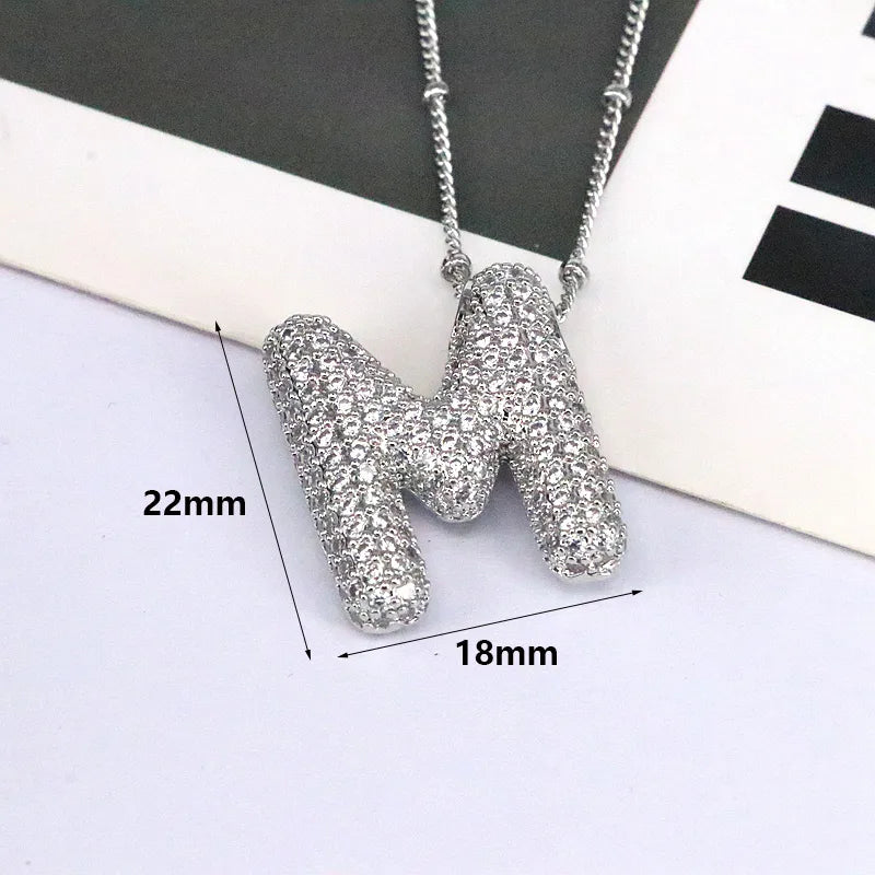 Collar Letra Plateado Cobre
