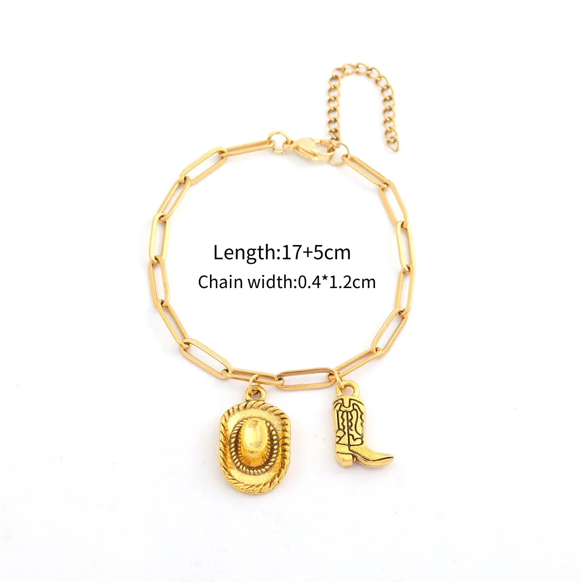 Pulsera Bota Sombrero Acero Inoxidable