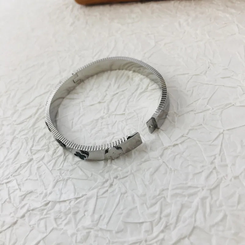 Pulsera Trébol Acero Titanio