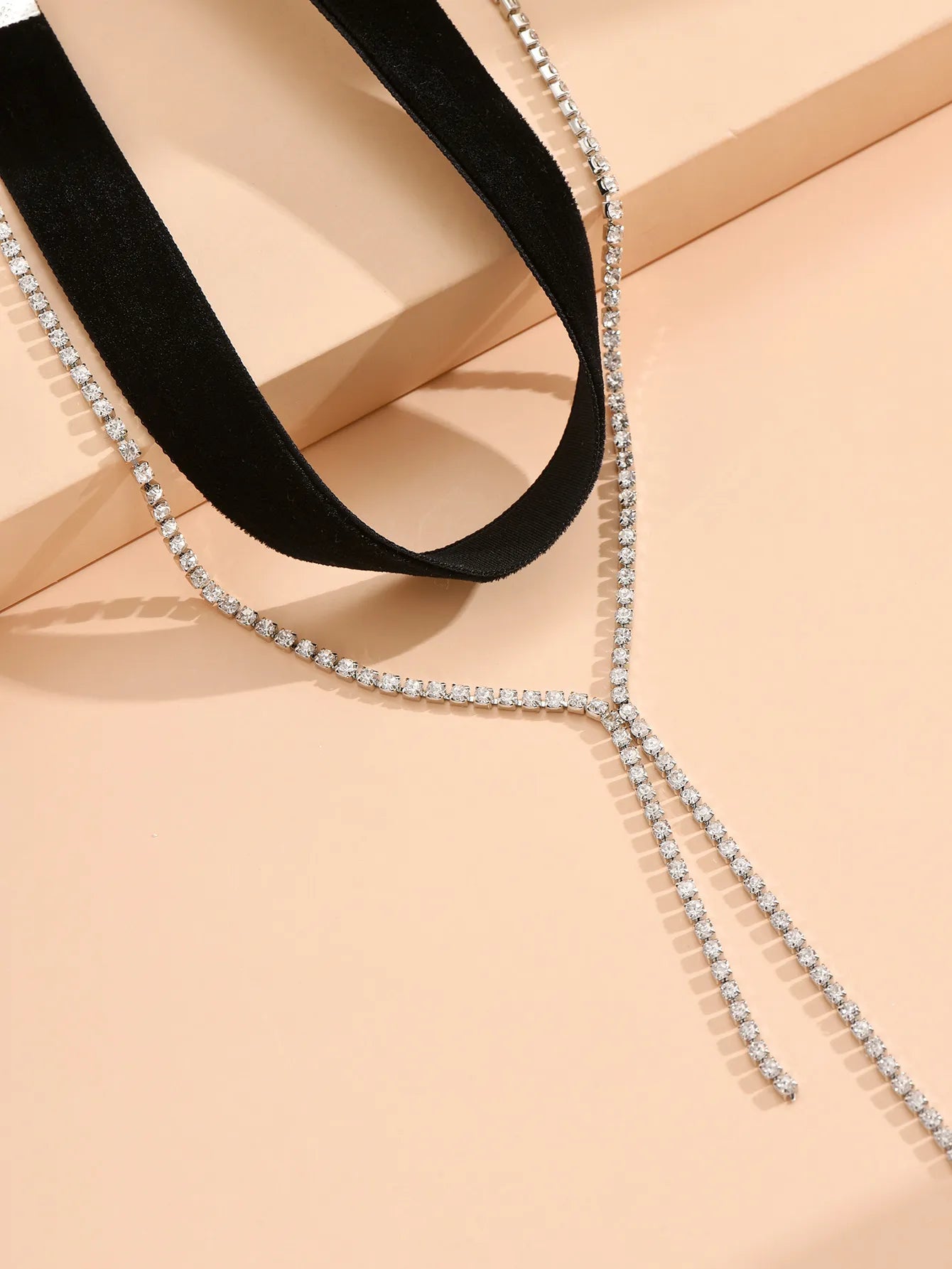 Collar Doble Negro Diamante