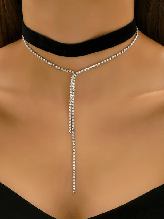 Collar Doble Negro Diamante