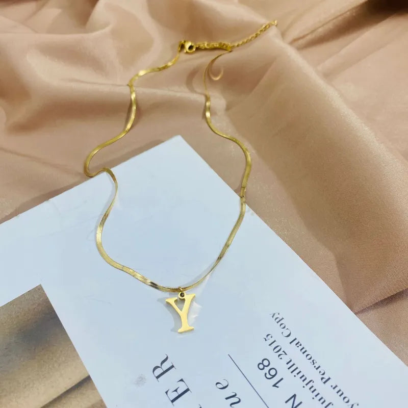 Collar Letra Acero Titanio