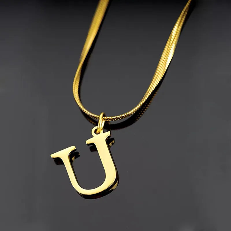 Collar Letra Acero Titanio
