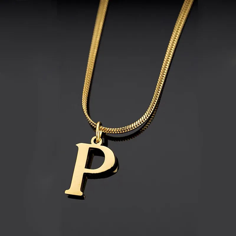 Collar Letra Acero Titanio