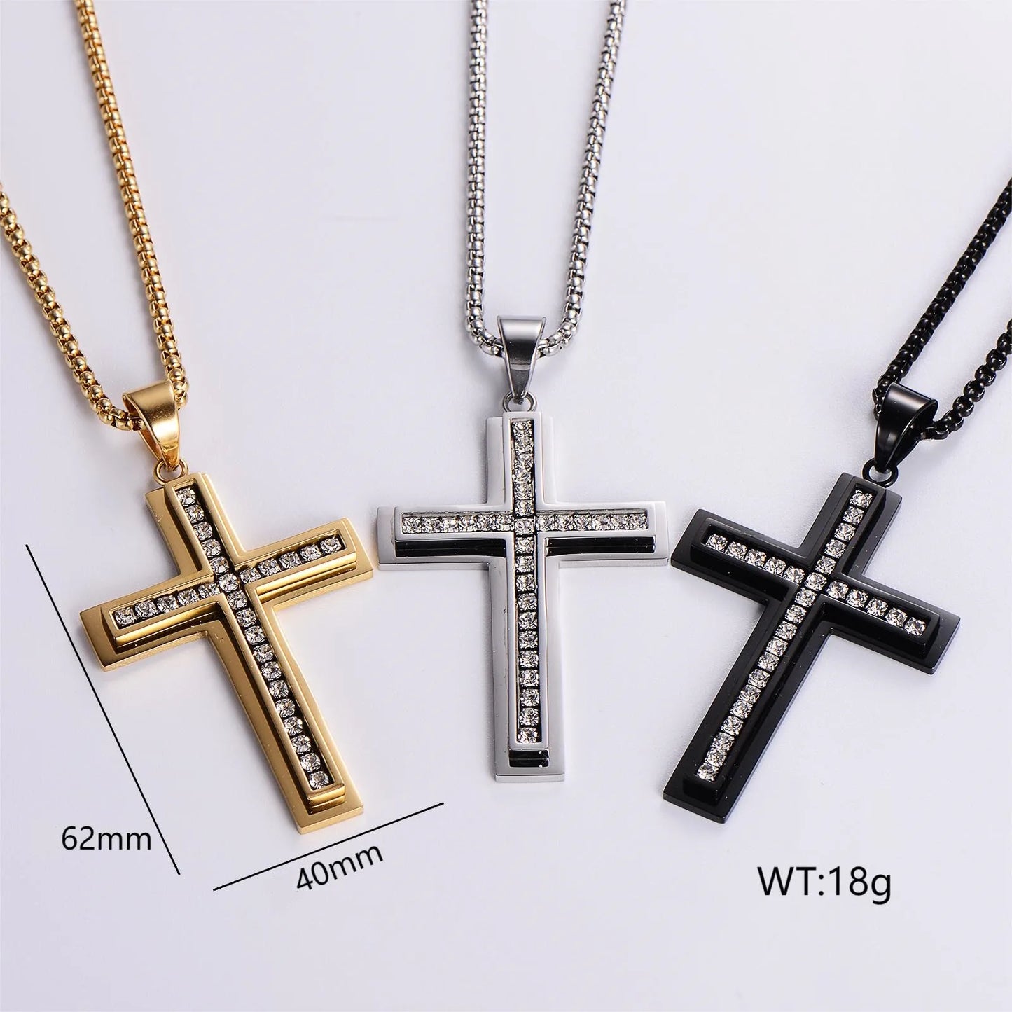 Collar Vintage Cruz Acero Inoxidable