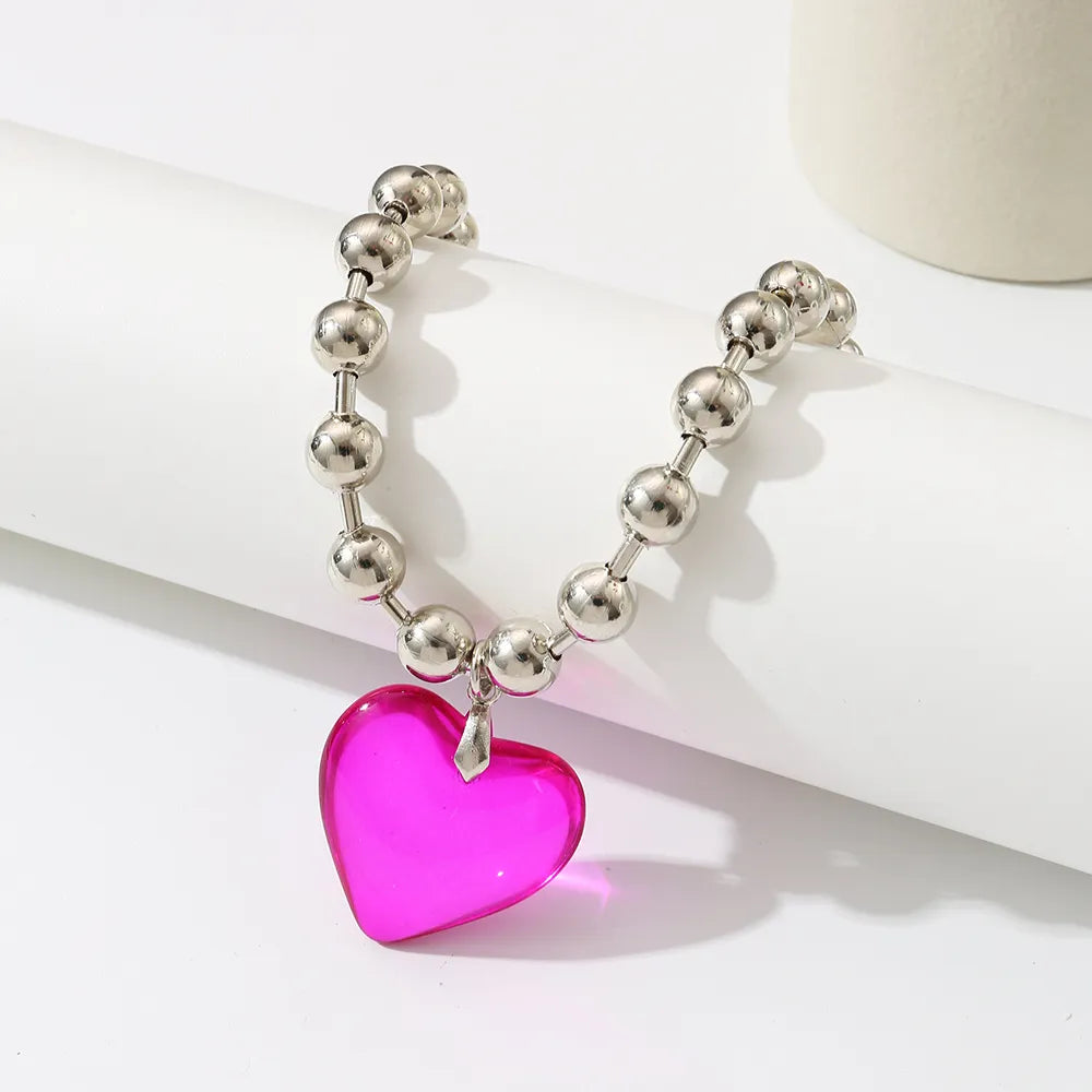 Collar Vintage Corazón Rosa