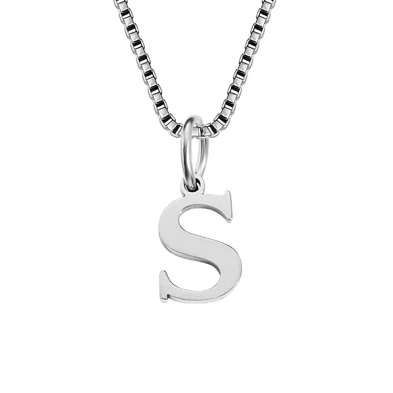 Collar Estilo Vintage Letra Acero Inoxidable