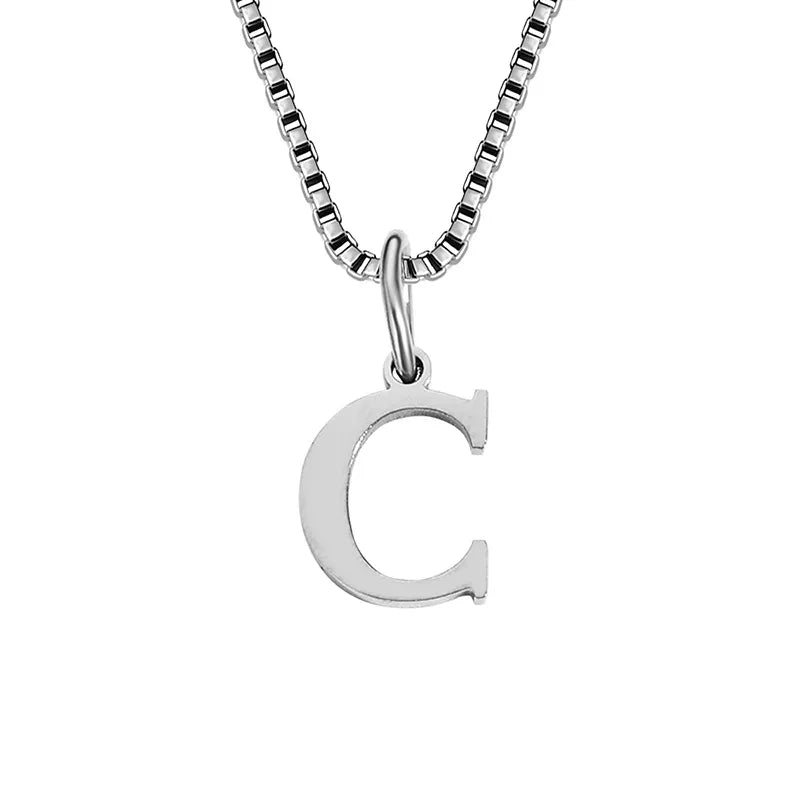 Collar Estilo Vintage Letra Acero Inoxidable