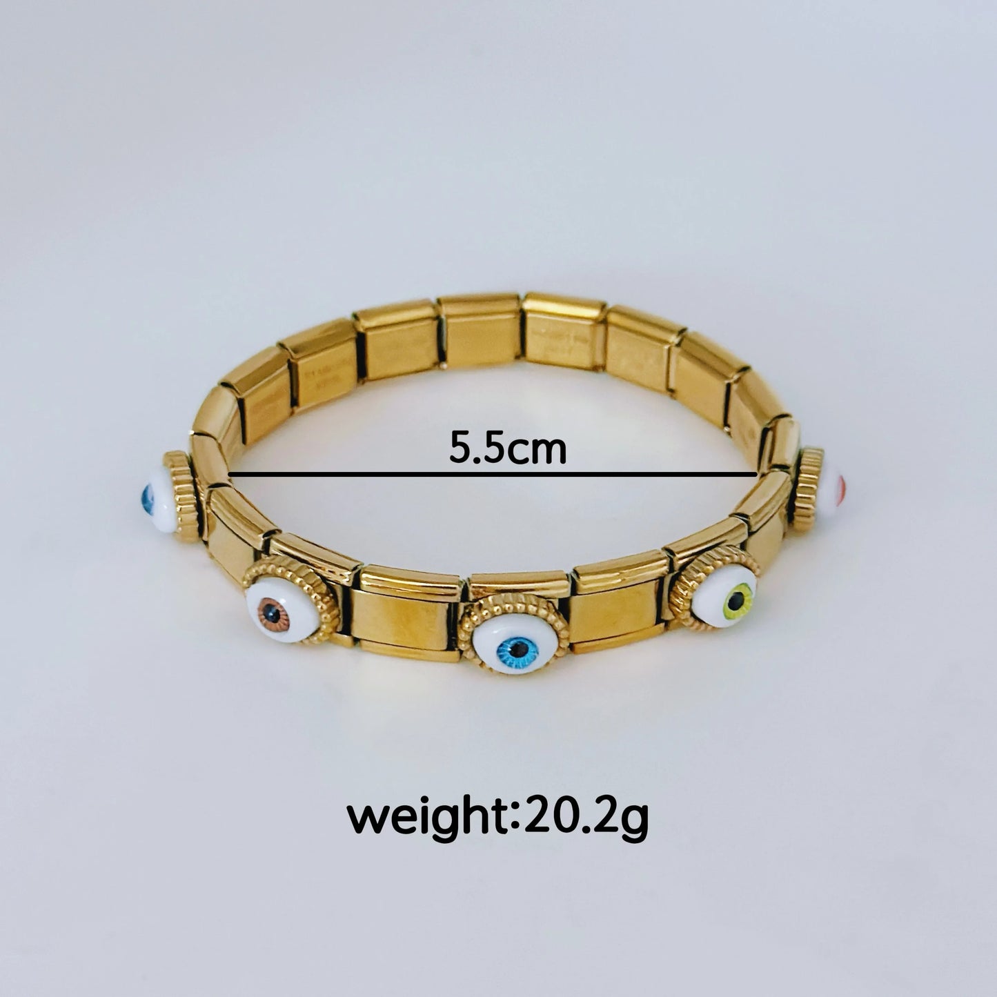 Pulsera Italiana Ojos Acero Inoxidable